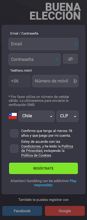 Regístrate en Coolbet Chile - Pantallazo