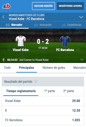 Sportingbet App - Experiencia en directo