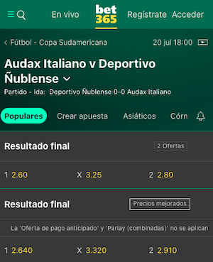 Pronóstico Audax Italiano vs Ñublense - Copa Sudamericana 20/07/2023