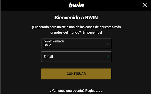 Bwin Chile - Registrarse