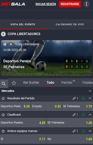 Pronósticos de apuestas Dep. Pereira vs Palmeiras - 23.08.2023