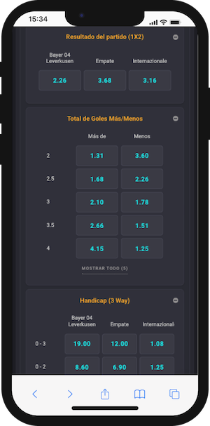 Pronóstico y cuotas para el Leverkusen vs Inter Milán de la Champions League