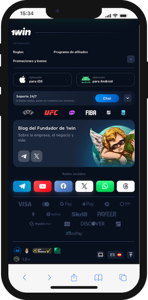 1Win App para Android e iOs