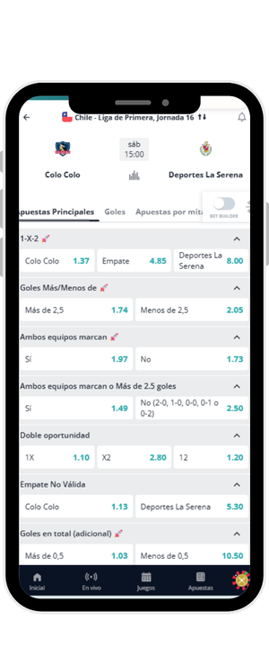 Cuótas de Colo Colo - La Sirena en Novibet Chile Jornada 16